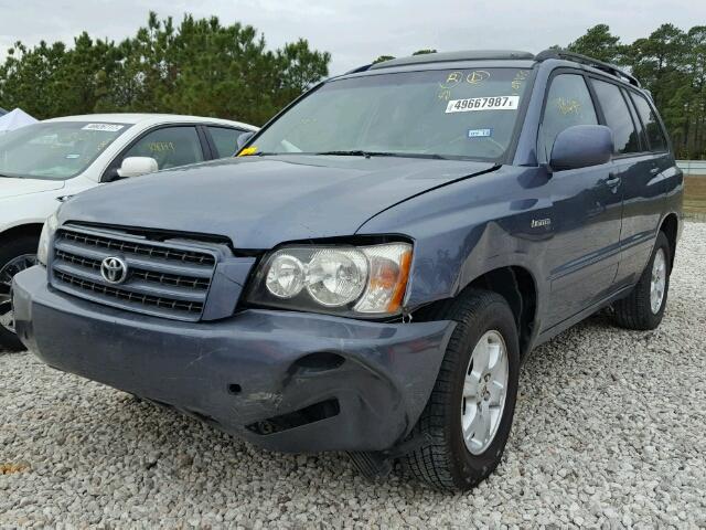 JTEGF21A330091863 - 2003 TOYOTA HIGHLANDER TEAL photo 2