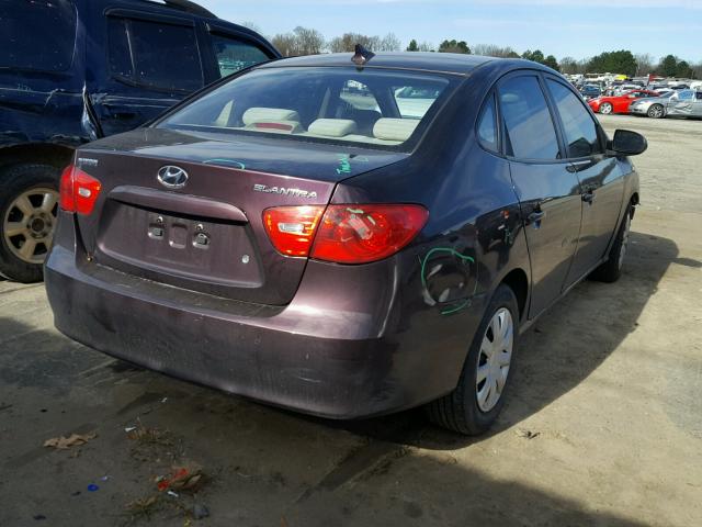 KMHDU46D19U808415 - 2009 HYUNDAI ELANTRA GL PURPLE photo 4