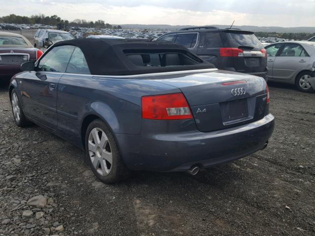 WAUAC48H96K004409 - 2006 AUDI A4 1.8 CAB BLUE photo 3