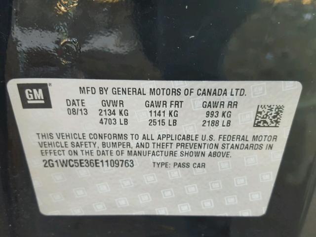 2G1WC5E36E1109763 - 2014 CHEVROLET IMPALA LIM BLACK photo 10