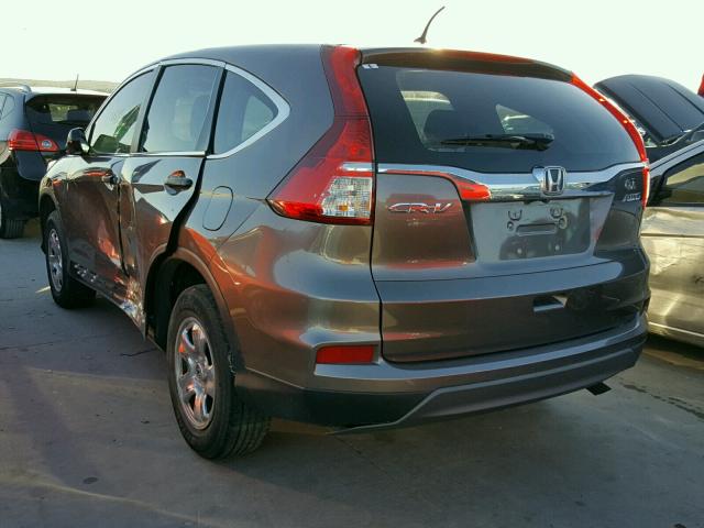 5J6RM4H39FL082460 - 2015 HONDA CR-V LX GRAY photo 3