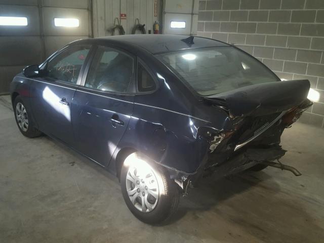 KMHDU4AD5AU996139 - 2010 HYUNDAI ELANTRA BL BLUE photo 3