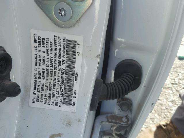 19XFC2F79GE097072 - 2016 HONDA CIVIC EX თეთრი ფოტო 10