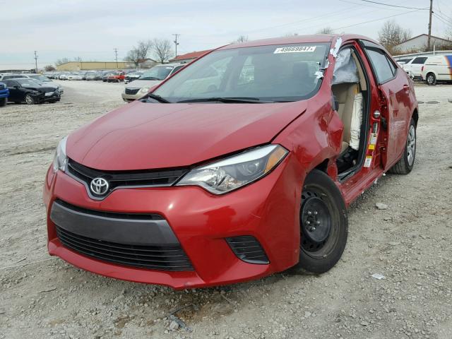 2T1BURHE8FC365221 - 2015 TOYOTA COROLLA L RED photo 2