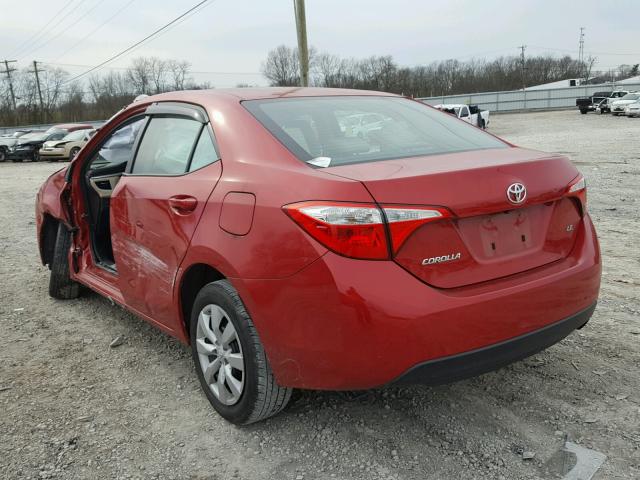 2T1BURHE8FC365221 - 2015 TOYOTA COROLLA L RED photo 3