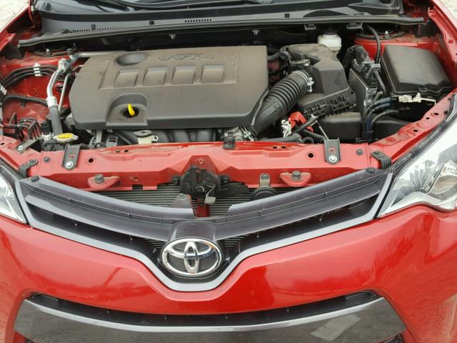 2T1BURHE8FC365221 - 2015 TOYOTA COROLLA L RED photo 7