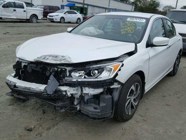 1HGCR2F31GA236498 - 2016 HONDA ACCORD LX WHITE photo 2