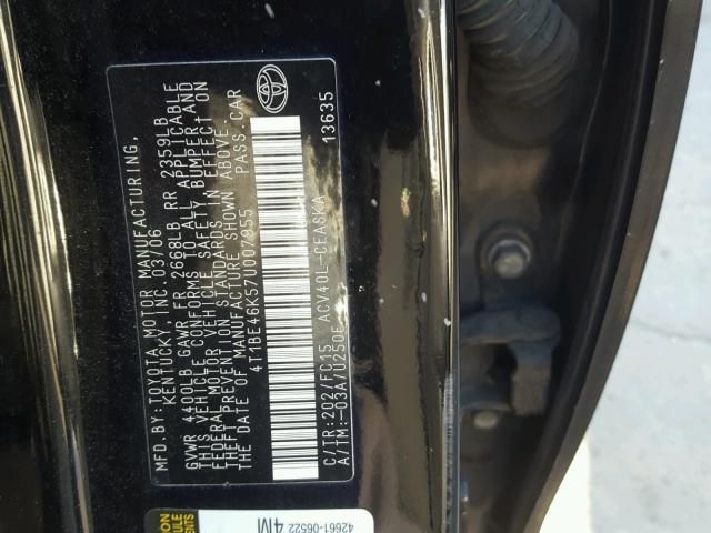 4T1BE46K57U007955 - 2007 TOYOTA CAMRY NEW BLACK photo 10