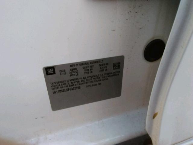 1G11B5SLXFF352195 - 2015 CHEVROLET MALIBU LS Ağ foto 10