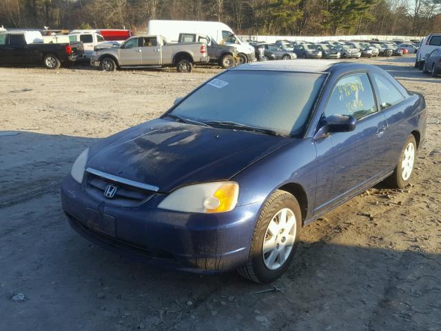 1HGEM219X2L063158 - 2002 HONDA CIVIC EX BLUE photo 2