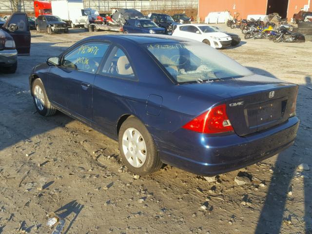 1HGEM219X2L063158 - 2002 HONDA CIVIC EX BLUE photo 3