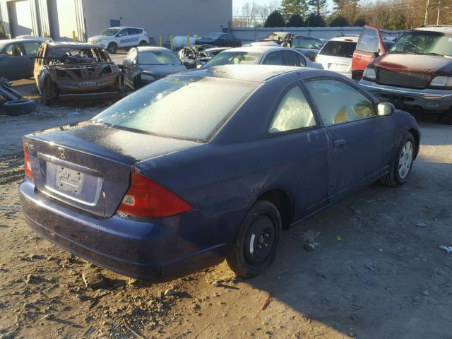 1HGEM219X2L063158 - 2002 HONDA CIVIC EX BLUE photo 4