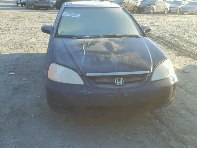 1HGEM219X2L063158 - 2002 HONDA CIVIC EX BLUE photo 9