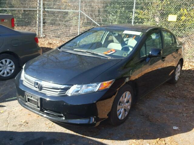 19XFB2F57CE362552 - 2012 HONDA CIVIC LX BLACK photo 2