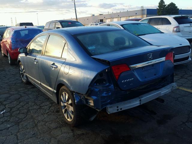 19XFA16979E002609 - 2009 HONDA CIVIC EXL ლურჯი ფოტო 3