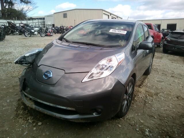 1N4AZ0CP7FC324854 - 2015 NISSAN LEAF S GRAY photo 2