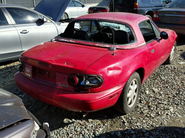 JM1NA3529L0140311 - 1990 MAZDA MX-5 MIATA RED photo 4