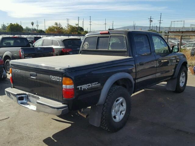 5TEGN92N24Z410642 - 2004 TOYOTA TACOMA DOU BLACK photo 4