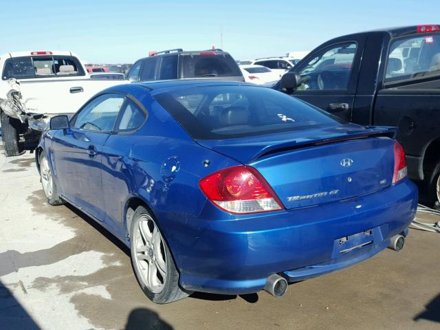 KMHHN65F05U162355 - 2005 HYUNDAI TIBURON GT BLUE photo 3