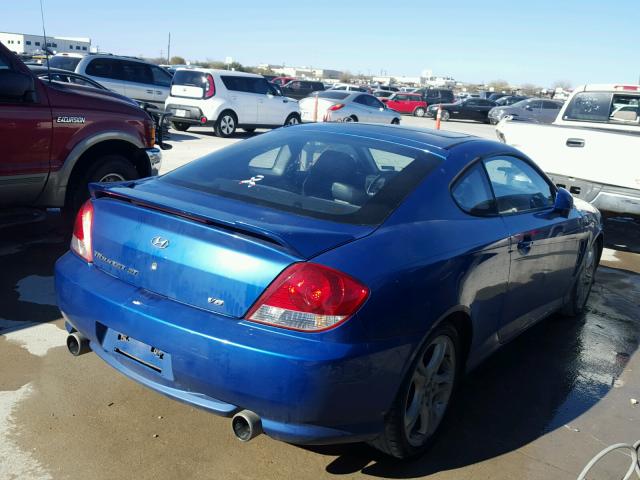 KMHHN65F05U162355 - 2005 HYUNDAI TIBURON GT BLUE photo 4