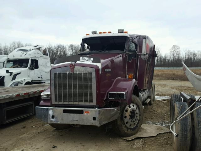 1XKDDP9X7EJ390521 - 2014 KENWORTH CONSTRUCTI MAROON photo 2