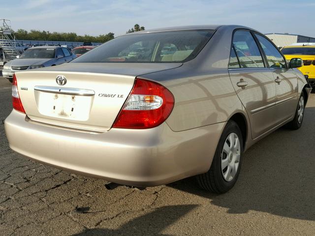 4T1BE32K73U198367 - 2003 TOYOTA CAMRY LE TAN photo 4