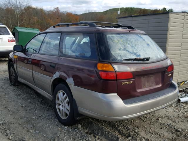 4S3BH665X17665424 - 2001 SUBARU LEGACY OUT BURGUNDY photo 3