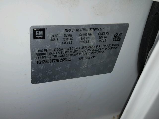 1G1ZE5ST7HF266162 - 2017 CHEVROLET MALIBU LT Ağ foto 10
