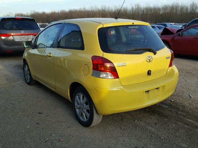 JTDJT903795230368 - 2009 TOYOTA YARIS YELLOW photo 3