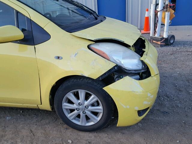 JTDJT903795230368 - 2009 TOYOTA YARIS YELLOW photo 9