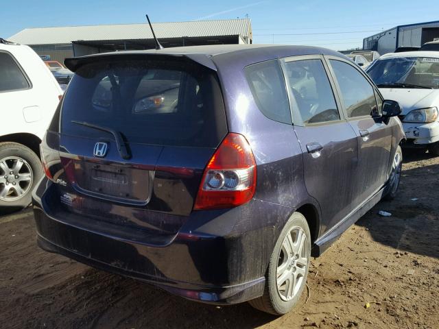 JHMGD38628S073124 - 2008 HONDA FIT SPORT PURPLE photo 4