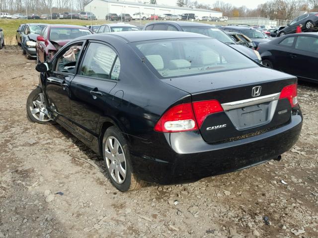 2HGFA16559H534248 - 2009 HONDA CIVIC LX BLACK photo 3