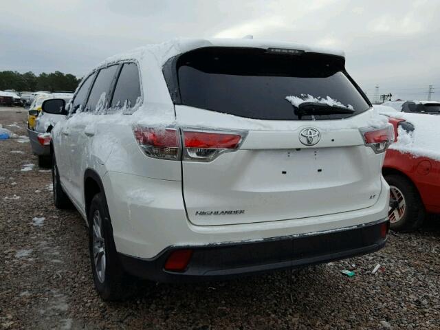 5TDZKRFH4FS097065 - 2015 TOYOTA HIGHLANDER WHITE photo 3