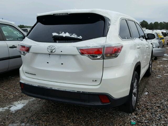 5TDZKRFH4FS097065 - 2015 TOYOTA HIGHLANDER WHITE photo 4