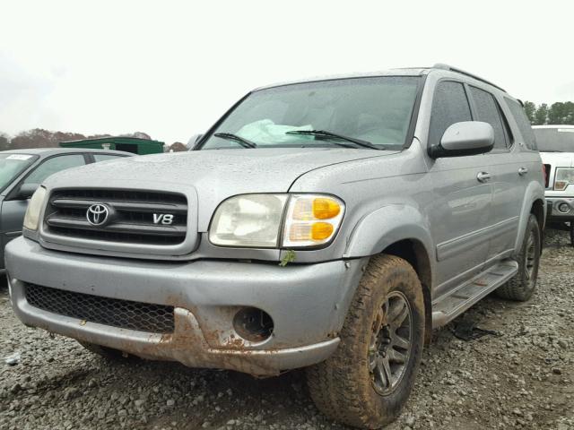 5TDZT34A73S149297 - 2003 TOYOTA SEQUOIA SR GRAY photo 2