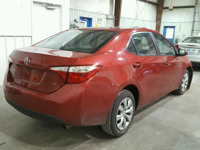 5YFBURHE6GP368863 - 2016 TOYOTA COROLLA L RED photo 4