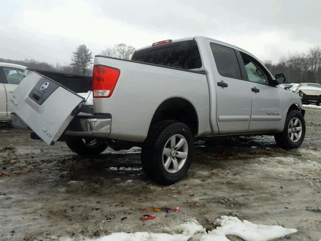 1N6AA0EJ9CN319162 - 2012 NISSAN TITAN S SILVER photo 4