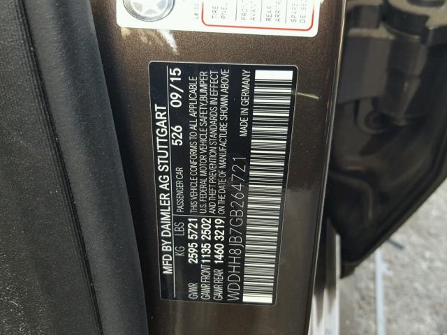 WDDHH8JB7GB264721 - 2016 MERCEDES-BENZ E 350 4MAT BROWN photo 10