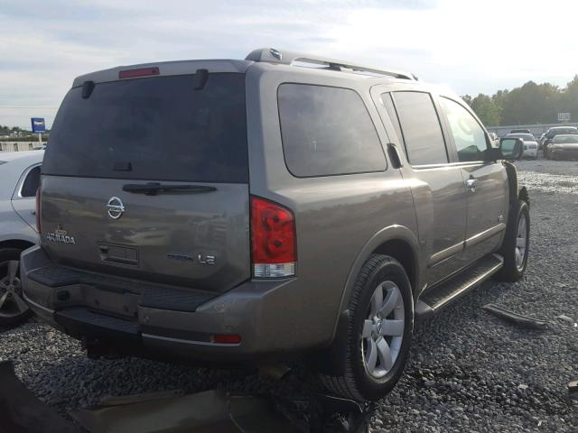 5N1BA08D88N616049 - 2008 NISSAN ARMADA SE BROWN photo 4