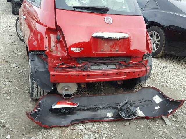 3C3CFFARXCT223475 - 2012 FIAT 500 POP RED photo 9