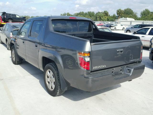 2HJYK16478H525024 - 2008 HONDA RIDGELINE GRAY photo 3