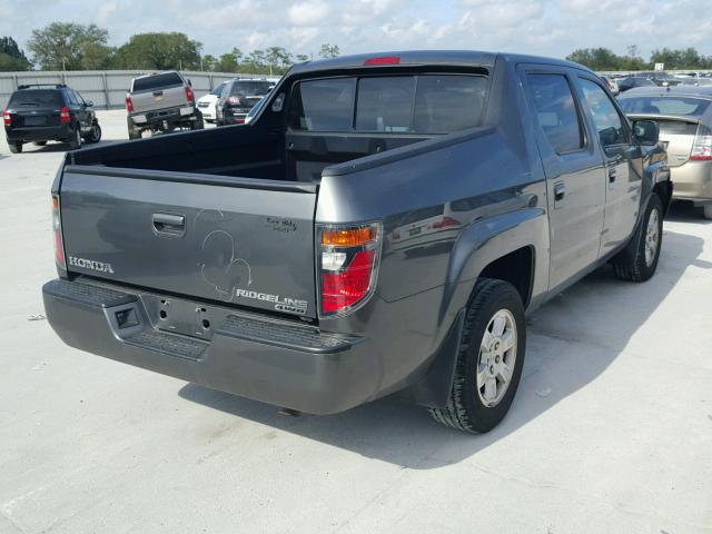 2HJYK16478H525024 - 2008 HONDA RIDGELINE GRAY photo 4