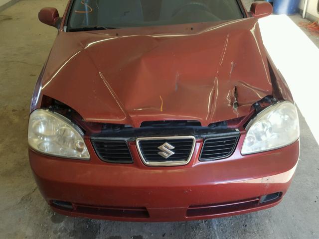 KL5JD56Z75K167243 - 2005 SUZUKI FORENZA S MAROON photo 7