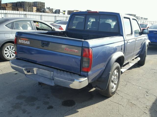 1N6ED27T8YC316968 - 2000 NISSAN FRONTIER C BLUE photo 4