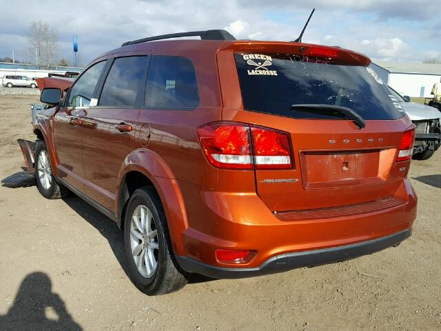 3C4PDCBB8ET103700 - 2014 DODGE JOURNEY SX ORANGE photo 3