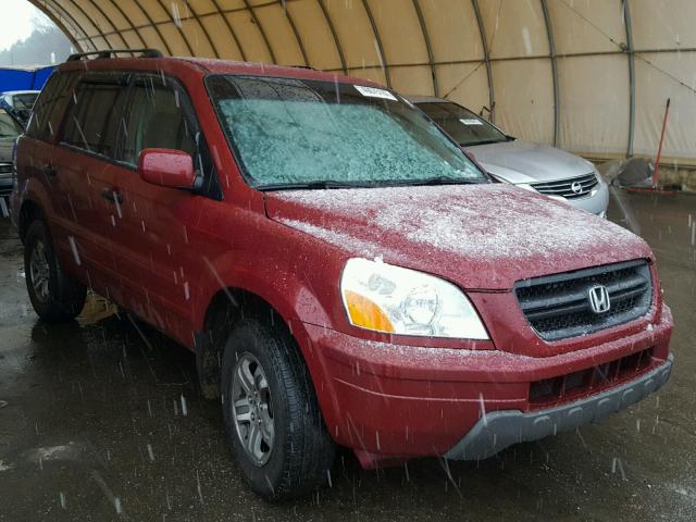 2HKYF18593H549002 - 2003 HONDA PILOT EXL BURGUNDY photo 1