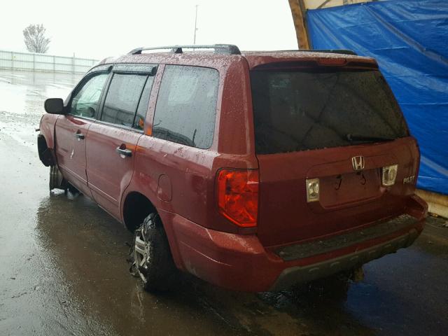 2HKYF18593H549002 - 2003 HONDA PILOT EXL BURGUNDY photo 3