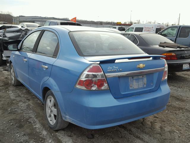 KL1TD56657B141405 - 2007 CHEVROLET AVEO BASE BLUE photo 3