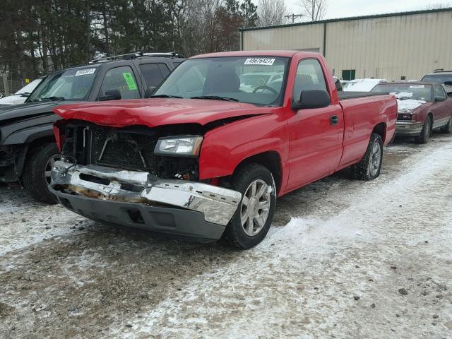 1GCEC14X35Z128374 - 2005 CHEVROLET SILVERADO RED photo 2