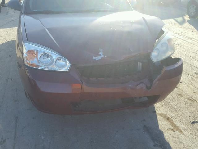 1G1ZS58F67F196095 - 2007 CHEVROLET MALIBU LS მუქწითელი ფოტო 9